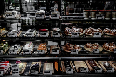 High angle view of food for sale at store