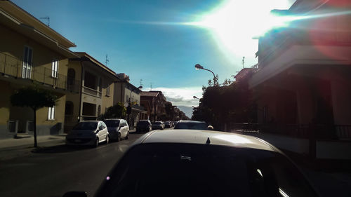 Cars on street in city