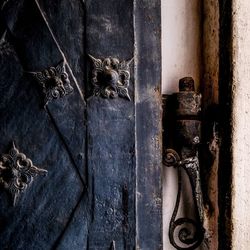 Close-up of rusty metal door