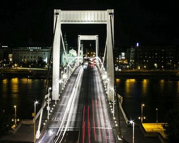View of illuminated city at night