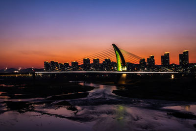 Illuminated city at night