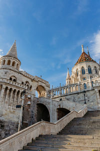 Beautiful architecture of the halaszbastya or fisherman's bastion in budapest, hungary