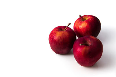 Close-up of apple against white background