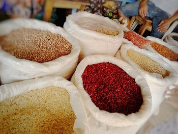 Close-up of strawberries in market