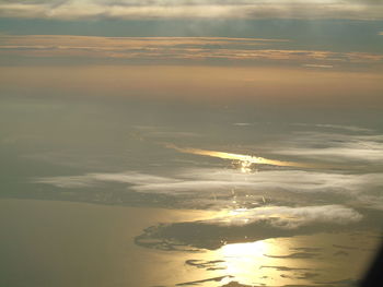 Scenic view of sea at sunset