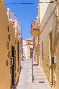 Alley amidst buildings against sky