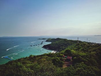 High angle view of sea against sky