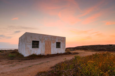 Abandoned building on the coast near molos village on skyros island.