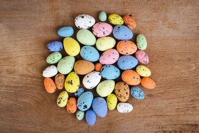 High angle view of food on table