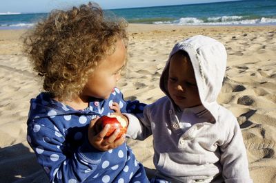 Children playing on beach