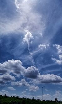 Low angle view of clouds in blue sky