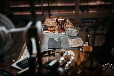 Close-up of food on table