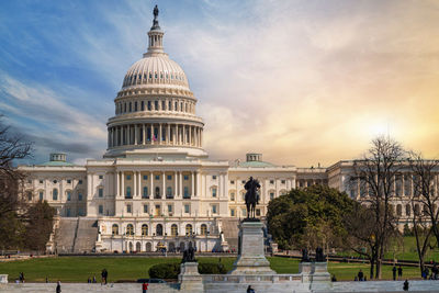 The united states capitol building at sunset, washington dc, usa.