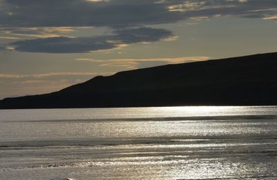 Scenic view of sea during sunset