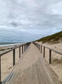 View of empty beach against sky