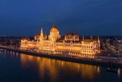 Discover budapest landmarks aerial view of hungarian parliament building and danube river in city