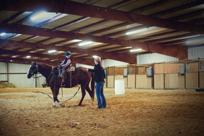 Man standing in stable