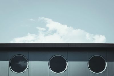 Close-up of building against cloudy sky