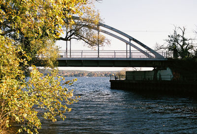 View of bridge over river against sky