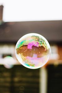 Close-up of bubbles in mid-air
