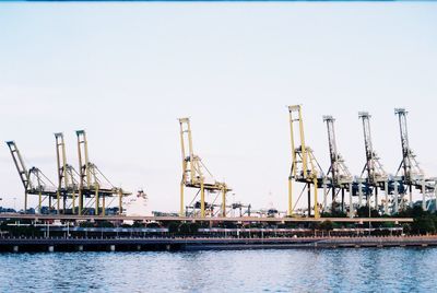 Commercial dock at night