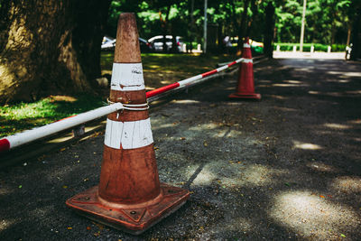 Fire hydrant on road in city