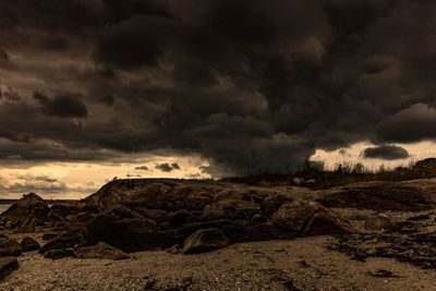 Storm clouds over landscape