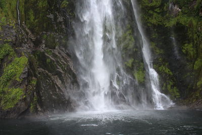 Scenic view of waterfall in forest