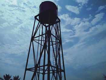 Low angle view of water tower against sky