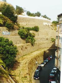 Cars on road against sky