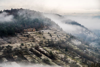 High angle view of landscape against sky