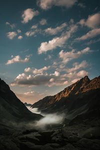 Scenic view of mountains against sky