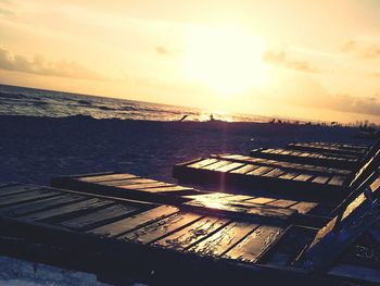 Scenic view of sea at sunset