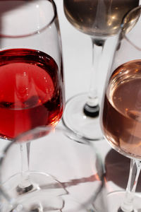 Close-up of beer glass on table