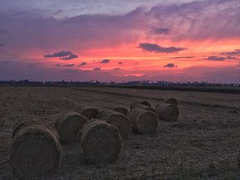 Scenic view of landscape at sunset