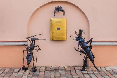 Bicycle against wall