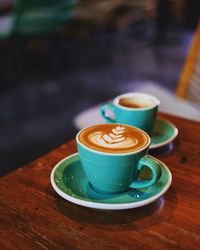 Coffee cup on table