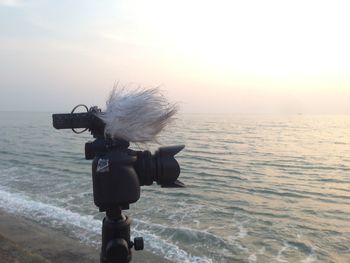 View of camera on the beach