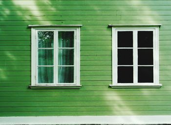 Closed window of house