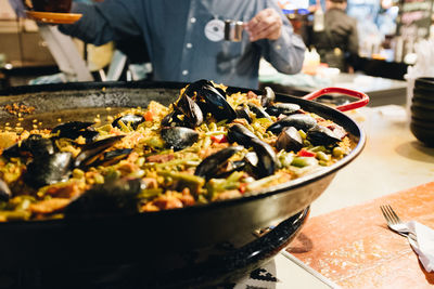 Close-up of food on table