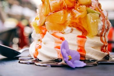 Close-up of ice cream in plate