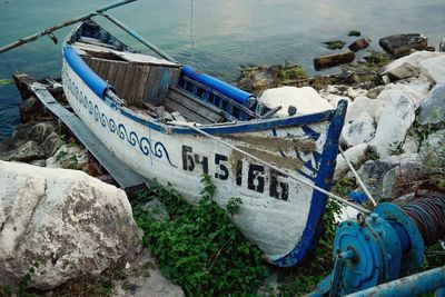 View of an abandoned boat