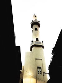 Low angle view of tower against sky