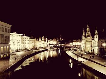 Illuminated city at night