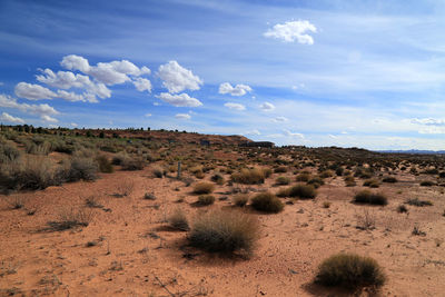Scenic view of desert against sky