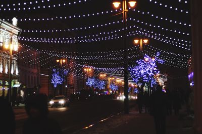 Illuminated city at night