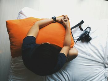 Woman sitting on bench