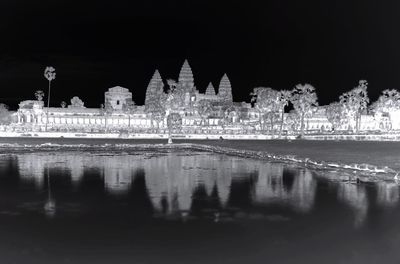 City lit up at night