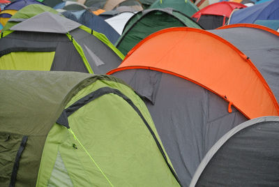 Close-up of multi colored tent