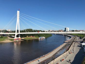 Bridge over river against clear sky